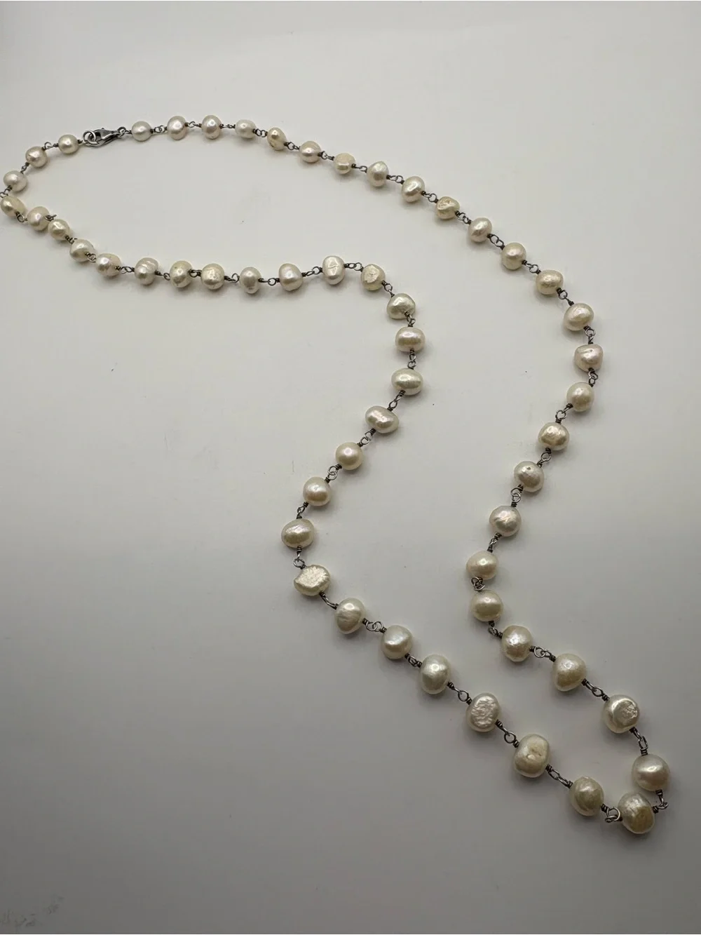 Silpada Long Pearl Station Necklace - 